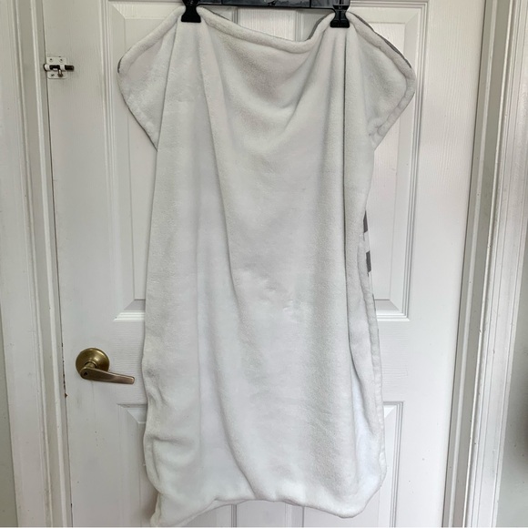 Carter’s Gray White Striped Panda Blanket Baby Security Nursery Soft Rare - Picture 6 of 6